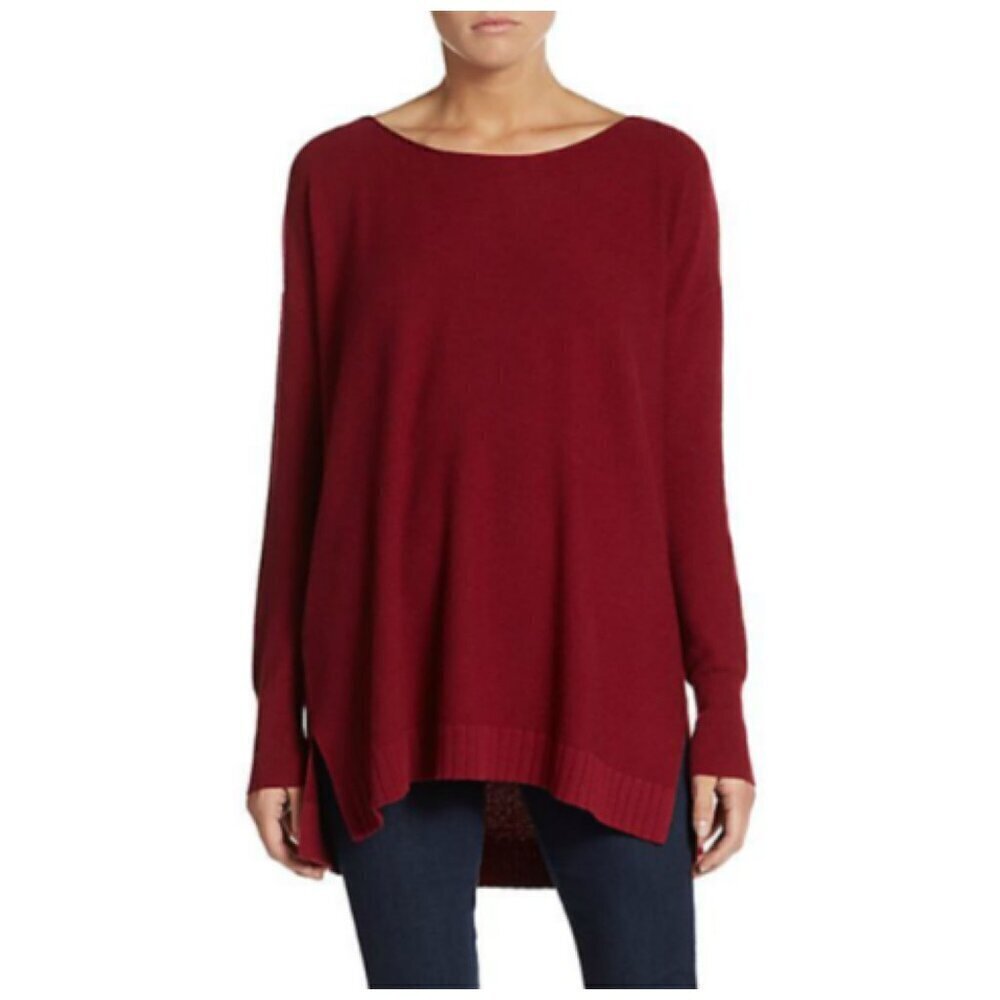 Joie Zephyrine $258 NWT CASHMERE-Blend Crew Neck Sweater in Deep Scarlet Sz S